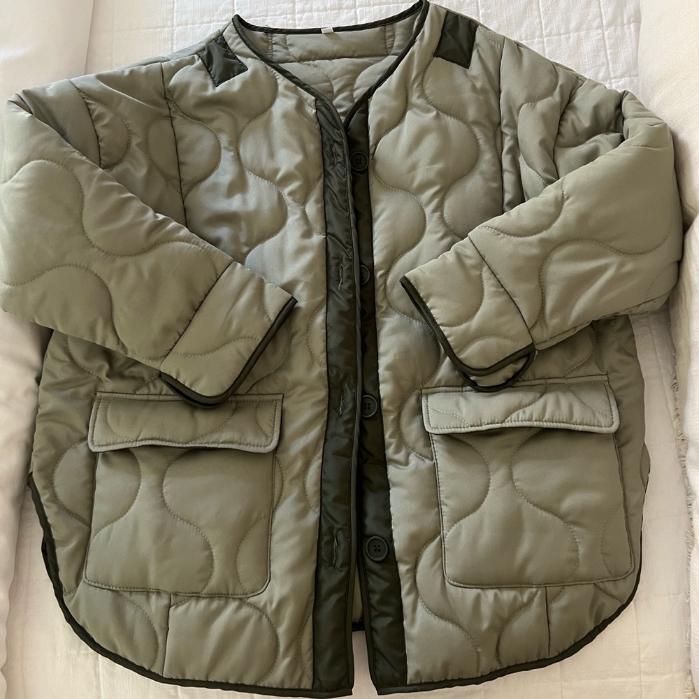 Green Quilted Jacket-Frankie Shop Dupe